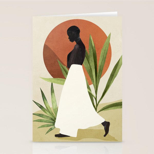 Minimal Abstract Art Tropical Girl 11 Stationery Card Gallery Image 1