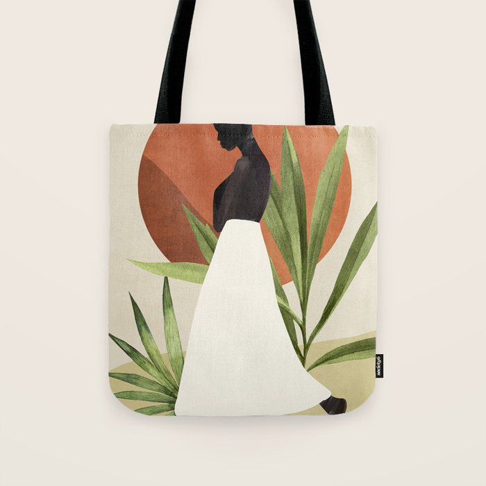 Minimal Abstract Art Tropical Girl 11 Tote Bag Gallery Image 1