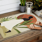 Minimal Abstract Art Tropical Girl 11 Outdoor Rug Gallery Image 2