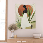 Minimal Abstract Art Tropical Girl 11 Wall Tapestry Gallery Image 2