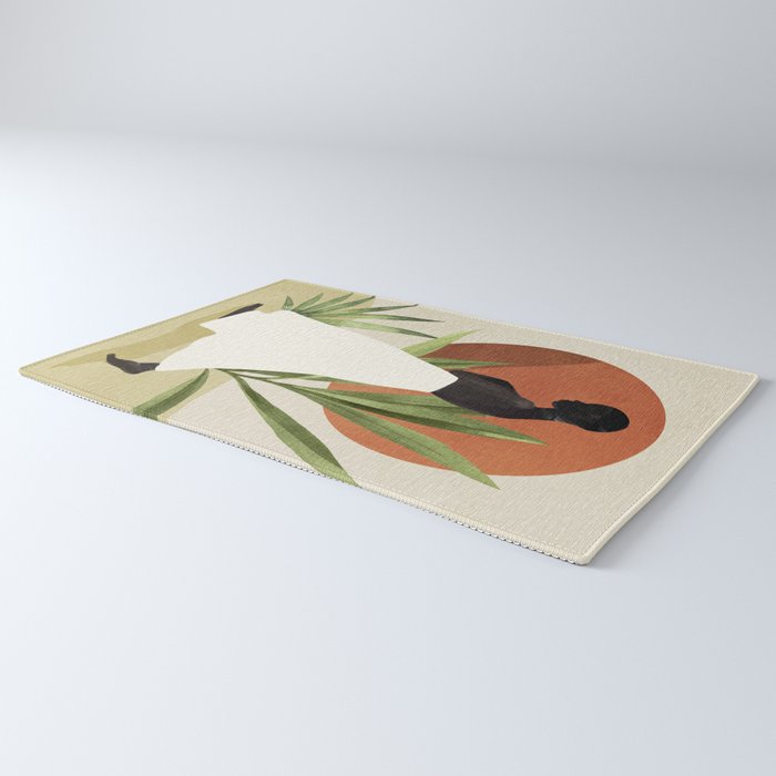 Minimal Abstract Art Tropical Girl 11 Rug Gallery Image 3