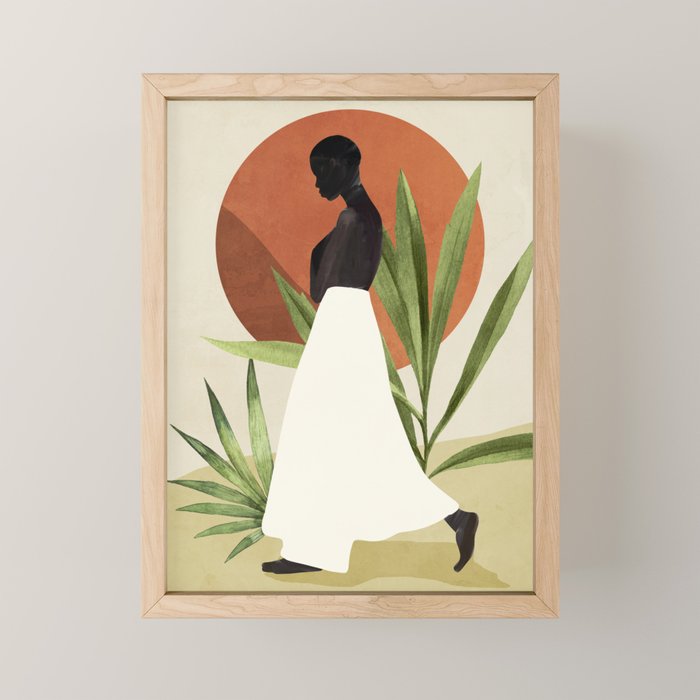 Minimal Abstract Art Tropical Girl 11 Mini Art Print Gallery Image 1
