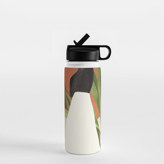 Minimal Abstract Art Tropical Girl 11 Water Bottle Gallery Image 1