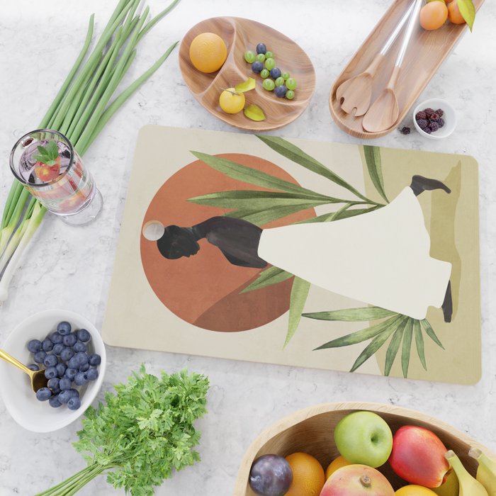 Minimal Abstract Art Tropical Girl 11 Cutting Board Gallery Image 2