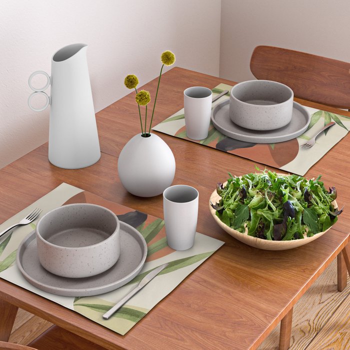 Minimal Abstract Art Tropical Girl 11 Placemat Gallery Image 2