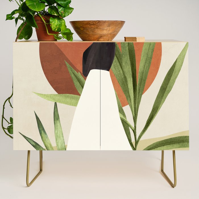 Minimal Abstract Art Tropical Girl 11 Credenza Gallery Image 1