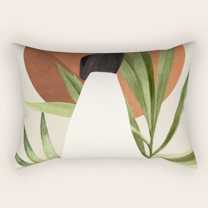 Minimal Abstract Art Tropical Girl 11 Rectangular Pillow Gallery Image 1