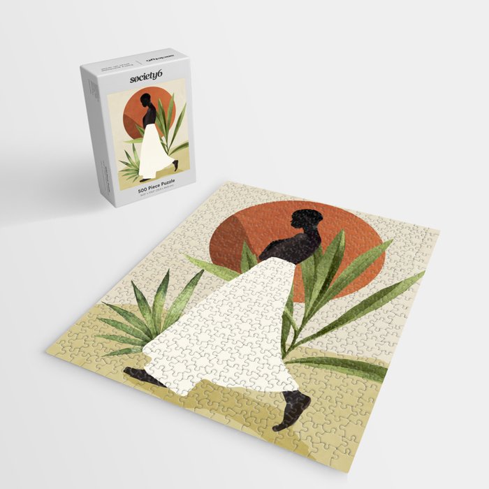 Minimal Abstract Art Tropical Girl 11 Jigsaw Puzzle Gallery Image 2