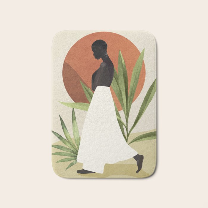 Minimal Abstract Art Tropical Girl 11 Bath Mat Gallery Image 1