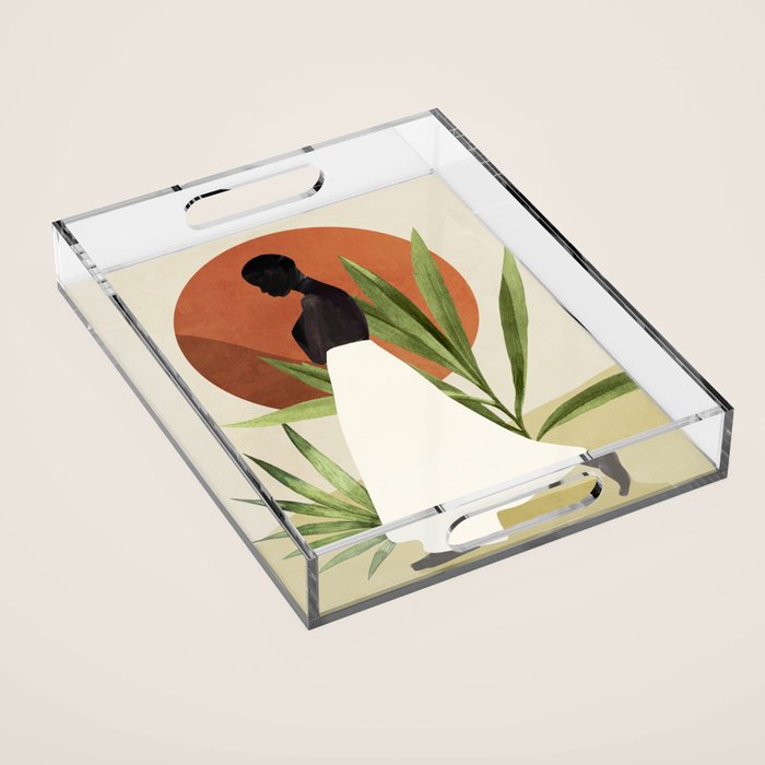 Minimal Abstract Art Tropical Girl 11 Acrylic Tray Gallery Image 1