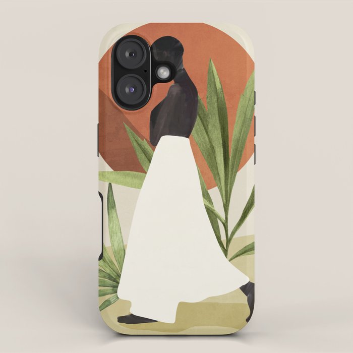 Minimal Abstract Art Tropical Girl 11 iPhone Case Gallery Image 1