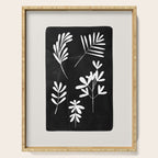 Plant Fossils Line Drawing Black Illustration Paper Collage Night Sky Minimalist Midcentury by Ejaaz Haniff  Serving Tray Gallery Image 1
