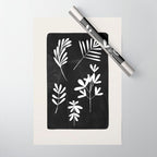 Plant Fossils Line Drawing Black Illustration Paper Collage Night Sky Minimalist Midcentury by Ejaaz Haniff  Wrapping Paper Gallery Image 1