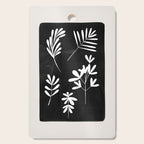Plant Fossils Line Drawing Black Illustration Paper Collage Night Sky Minimalist Midcentury by Ejaaz Haniff  Cutting Board Gallery Image 1