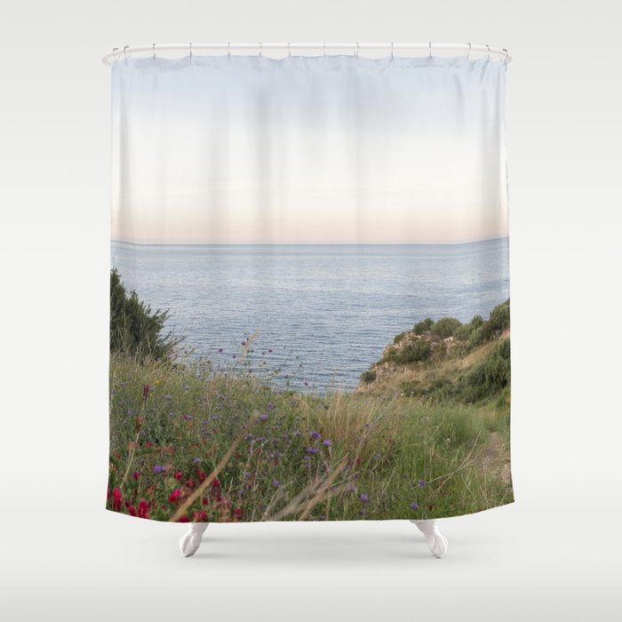 Dreamy Sicilian Sunset - Beautiful Scopello Photo Art Print - Italy Travel Photography - Photograph Shower Curtain Gallery Image 1