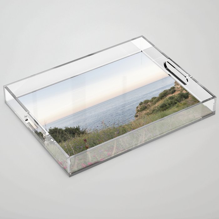Dreamy Sicilian Sunset - Beautiful Scopello Photo Art Print - Italy Travel Photography - Photograph Acrylic Tray Gallery Image 1