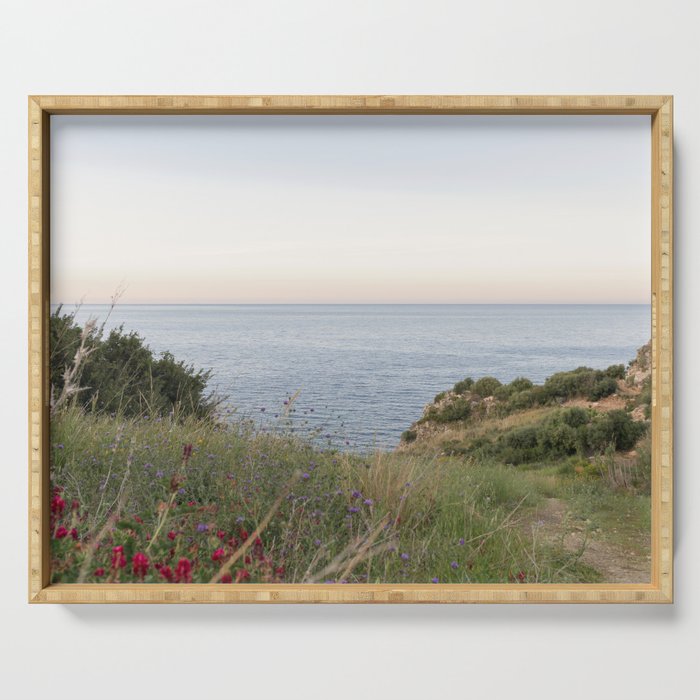 Dreamy Sicilian Sunset - Beautiful Scopello Photo Art Print - Italy Travel Photography - Photograph Serving Tray Gallery Image 1