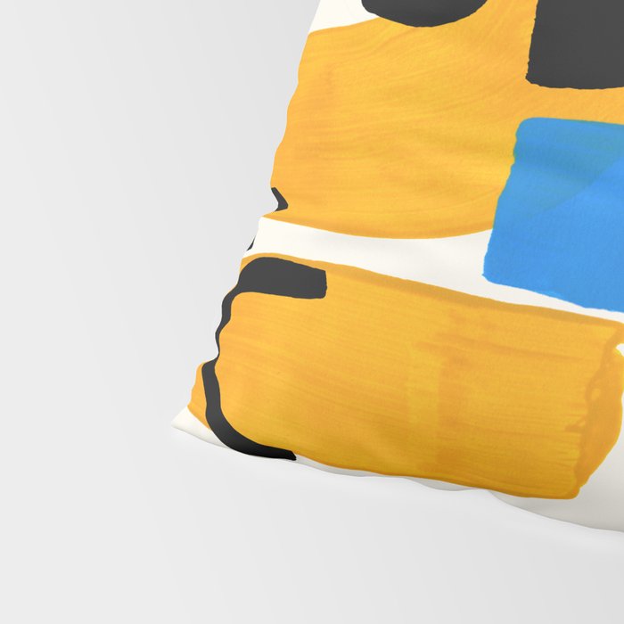 Mid Century Modern abstract Minimalist Fun Colorful Shapes Patterns Ikea Yellow & Blue Pillow Sham Gallery Image 4