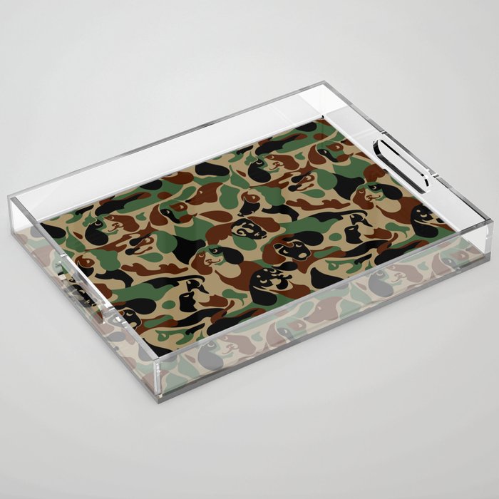 Dachshund  Camouflage Acrylic Tray Gallery Image 1