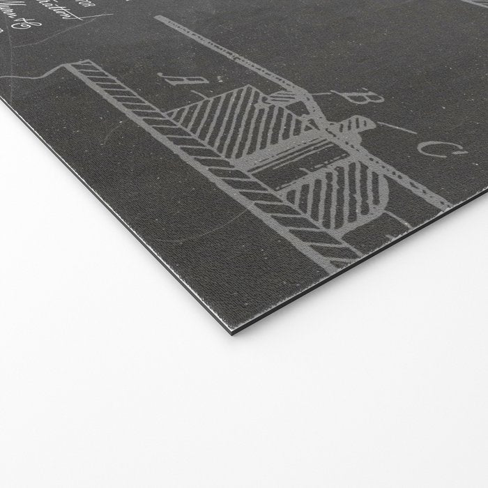 Acoustic Guitar Patent - Guitar Player Music Lover Art - Black Chalkboard Welcome Mat Gallery Image 2