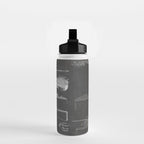 Acoustic Guitar Patent - Guitar Player Music Lover Art - Black Chalkboard Water Bottle Gallery Image 2