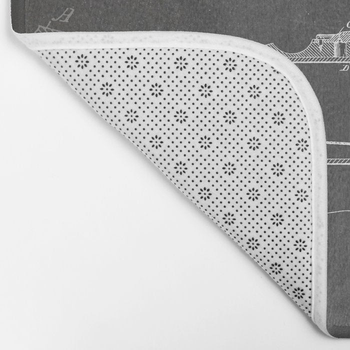 Acoustic Guitar Patent - Guitar Player Music Lover Art - Black Chalkboard Bath Mat Gallery Image 2