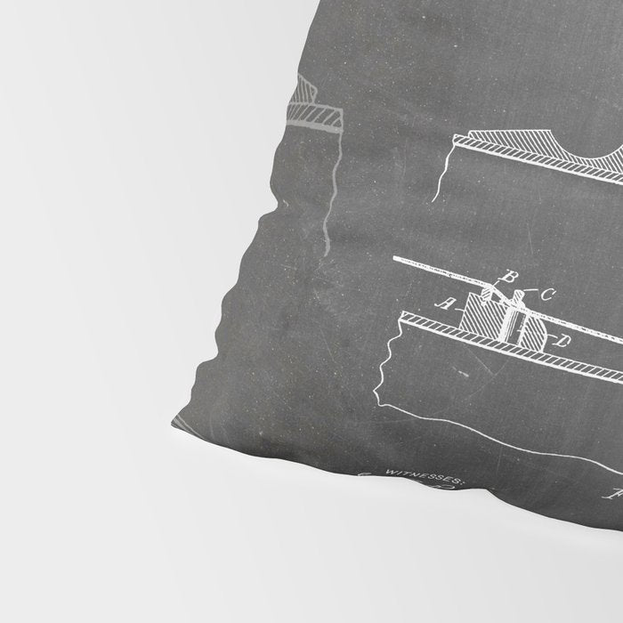 Acoustic Guitar Patent - Guitar Player Music Lover Art - Black Chalkboard Pillow Sham Gallery Image 4