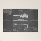 Acoustic Guitar Patent - Guitar Player Music Lover Art - Black Chalkboard Welcome Mat Gallery Image 1