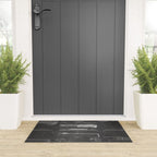 Acoustic Guitar Patent - Guitar Player Music Lover Art - Black Chalkboard Welcome Mat Gallery Image 3