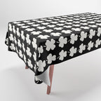 Clovers II Black and White Botanical Pattern Tablecloth Gallery Image 1