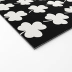 Clovers II Black and White Botanical Pattern Welcome Mat Gallery Image 2