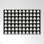 Clovers II Black and White Botanical Pattern Welcome Mat Gallery Image 1