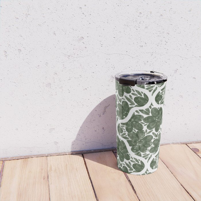 Green Petals Oasis Motif Travel Mug Gallery Image 4