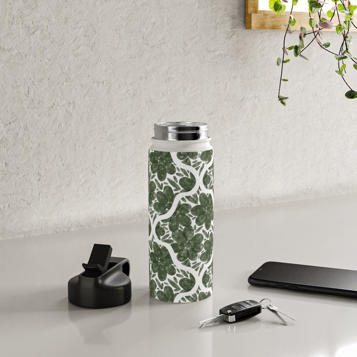 Green Petals Oasis Motif Water Bottle Gallery Image 4