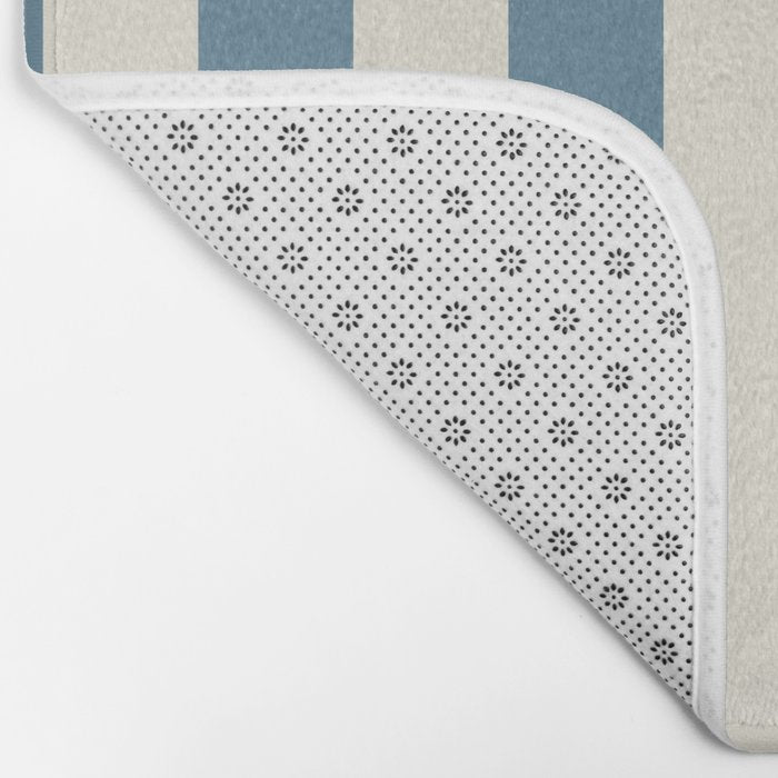 Blue And Cream Vertical Stripes Bath Mat Gallery Image 2