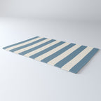 Blue And Cream Vertical Stripes Rug Gallery Image 3