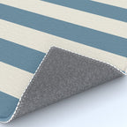 Blue And Cream Vertical Stripes Rug Gallery Image 4