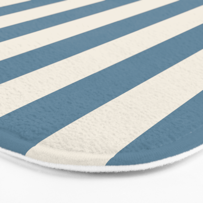 Blue And Cream Vertical Stripes Bath Mat Gallery Image 3