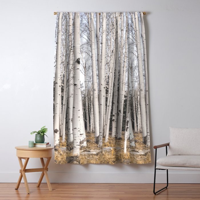Trees of Reason - Birch Forest Window Curtain Gallery Image 1