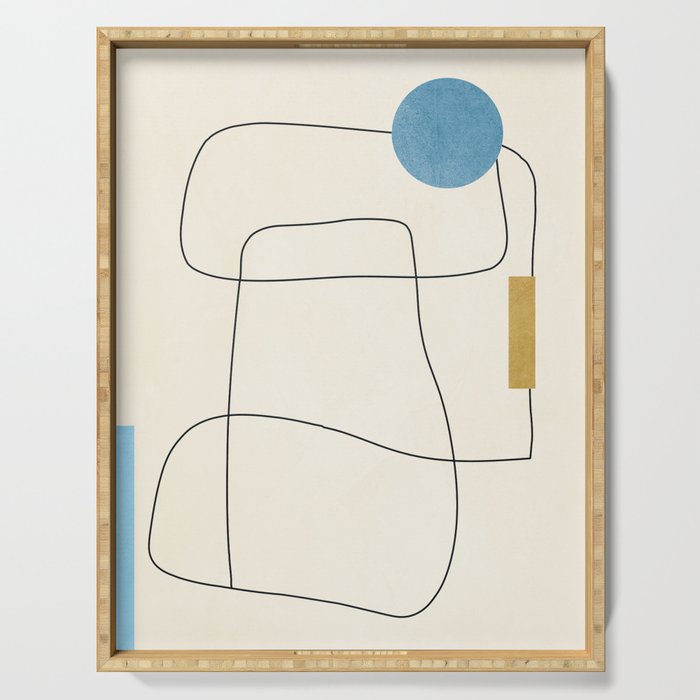 minimal geometric art Serving Tray Gallery Image 1