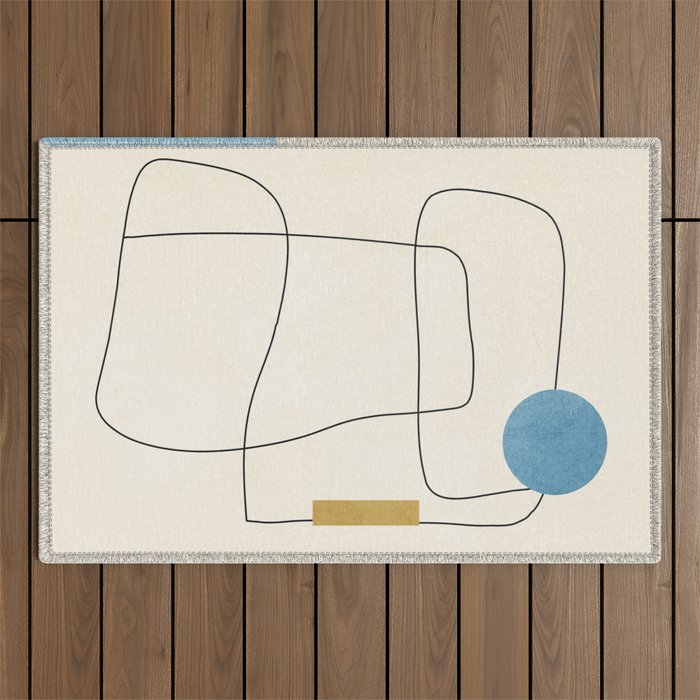 minimal geometric art Outdoor Rug Gallery Image 1