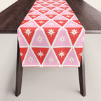 Retro Christmas Triangles | Red & Pink Table Runner Gallery Image 1