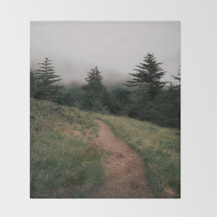 Moody Forest Path Throw Blanket Gallery Image 2