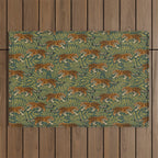 Tigers - forest and fern Outdoor Rug Gallery Image 1