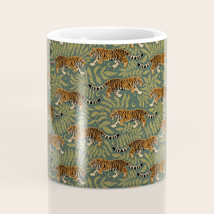 Tigers - forest and fern Coffee Mug Gallery Image 4