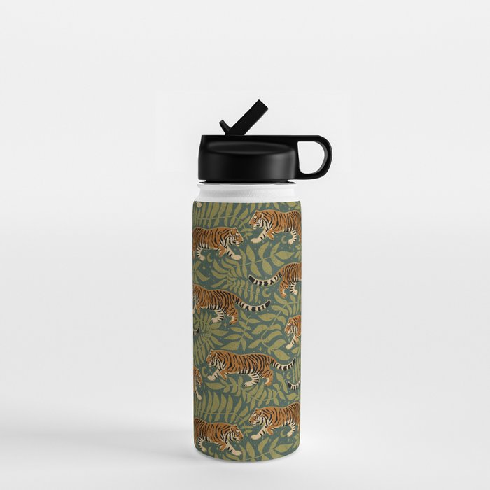Tigers - forest and fern Water Bottle Gallery Image 1