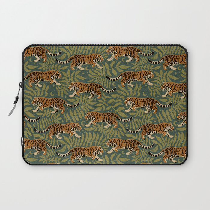Tigers - forest and fern Laptop Sleeve Gallery Image 1