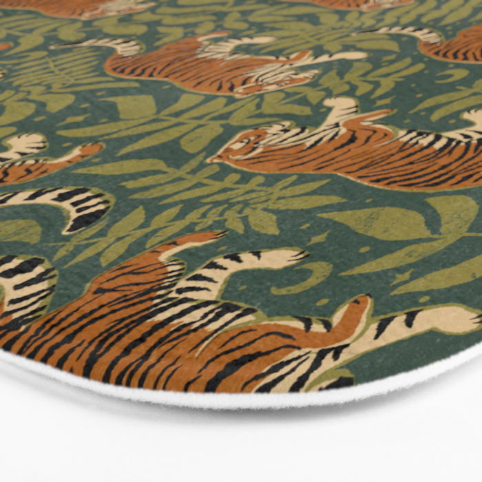 Tigers - forest and fern Bath Mat Gallery Image 3