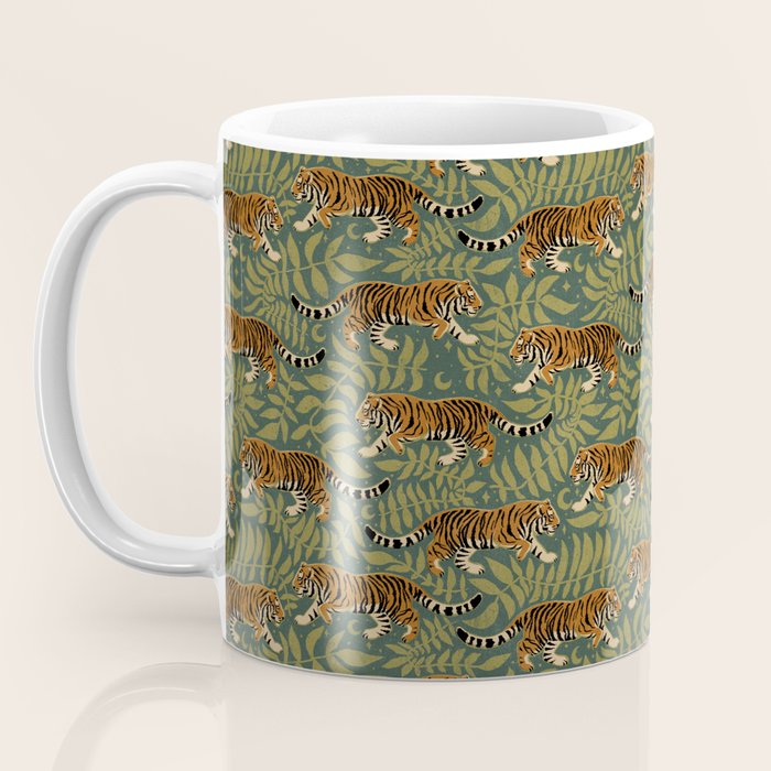 Tigers - forest and fern Coffee Mug Gallery Image 3