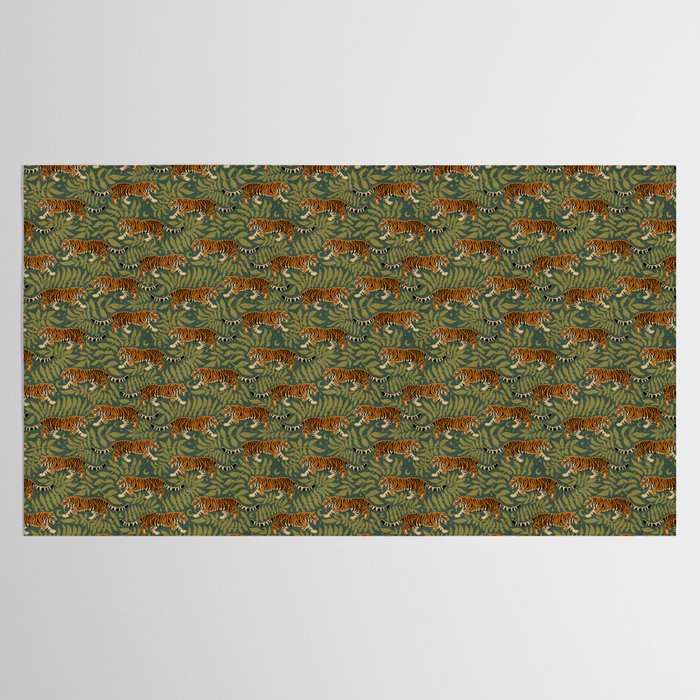 Tigers - forest and fern Tablecloth Gallery Image 2